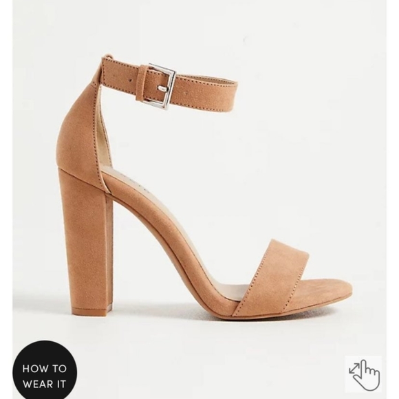 light brown tapered  4 in heels size 6.5 ww torrid - Picture 2 of 5